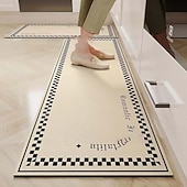 olcso Futó szőnyegek-Futó szőnyeg konyhához folyosóhoz puha csúszásmentes gépben mosható nedvességet felszívó diatomiszisz iszapszőnyeg Wabi Sabi stílusú olajálló gyorsan száradó tartós otthoni dekoráció lábpad