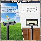 cheap Pathway Lights &amp; Lanterns-92led Tri Color Switching Solar Lawn Light Motion Sensor Channel Light Usb Power Supply Adjustable Angle Garden Courtyard Lighting  1PC