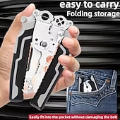 economico morsetti e pinze-Pinza spelafili pieghevole 18 in 1 per impieghi gravosi - utensile multifunzionale con impugnatura antiscivolo, taglio cavi, crimpatura, torsione, spelafili tutto in uno - per elettricisti,