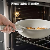 Недорогие Кухонный набор-Набор из 12 кастрюль для тушения и вока, безопасный набор для посудомоечной машины со съемной ручкой, нержавеющая сталь, набор посуды для индукционной плиты