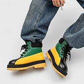 economico Stivali da lavoro-stivali sportivi da uomo neri e rossi: contrasto di colori audace, design ad alte prestazioni, perfetti per gli sport invernali e le attività all'aperto