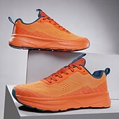 economico Sneakers Casual-scarpe da ginnastica arancioni da uomo con tomaia in mesh: calzature traspiranti e comode per sport all'aria aperta e abbigliamento casual