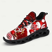 Χαμηλού Κόστους Ανδρικά Χριστουγεννιάτικα Παπούτσια-Ανδρικά αθλητικά παπούτσια με χριστουγεννιάτικο στολίδι – έντονο σχέδιο με κόκκινες και πράσινες πινελιές, ιδανικά για χριστουγεννιάτικα πάρτι και εορταστικές συγκεντρώσεις