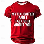  T-shirt grafica divertente da uomo "Mia figlia e io parliamo male di te" sarcastica famiglia maniche corte