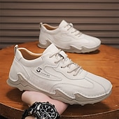 billige Ankelstøvler-Hvite, lette herresneakers med polstret såle og pustende design, komfortable, avslappede tursko for løping, trening og reiser