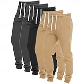 billige Joggesko-Herre Joggebukser Jogger Bukser Uformelle bukser Snorer Lomme Elastisk midje عادي Komfort Full lengde utendørs Daglig Enkel Klassisk Stil 1 2