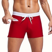 ieftine Costume de baie și pantaloni scurți de plajă-Bărbați Pantaloni Scurți de Înot Boxeri înot Costume de baie pentru costume de baie Mată Buzunar cu Fermoar Elastic Respirabil Pantaloni Surfing Bikini Scufundare Vară