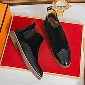 preiswerte Chelsea -Stiefel-Braune Chelsea-Boots aus Kunstleder für Herren – stilvoll und elegant, perfekt für Business Casual, formelle Anlässe und den Alltag.