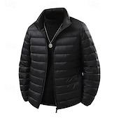 abordables Manteaux &amp; vestes-Homme Manteau d'Hiver Doudoune Veste Matelassée Avec Poches 50% duvet de canard blanc Vacances Tenue quotidienne Date Régulier Mode Occasionnel Confortable Chaleur Thermique Automne Hiver Couleur