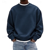 Недорогие Базовые толстовки-Муж. Толстовка Флисовая толстовка Толстовка с капюшоном и пуловером Натяни Синий Черный Белый Желтый Темно синий Вырез под горло Полотняное плетение Для занятий спортом Повседневные Праздники