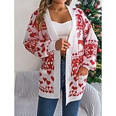 Naisten Neulos Neule Vapaa-aika Pehmeä Joulu poro lumihiutaleet Joustin Avoin etuosa Kudottu Pitkähihainen Tavalliset topit Neuloa ulko- Päivittäin Viikonloppu Valkoinen Rubiini Syksy Talvi halpa Jouluiset neuleet-Naisten Neulos Neule Vapaa-aika Pehmeä Joulu poro lumihiutaleet Joustin Avoin etuosa Kudottu Pitkähihainen Tavalliset topit Neuloa ulko- Päivittäin Viikonloppu Valkoinen Rubiini Syksy Talvi