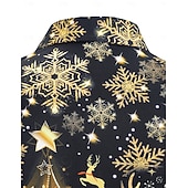 olcso Ingek-Karácsony Hosszú ujjak Gombos ing Karácsonyi fények Grafikus Újdonságok Vicces mert Férfi Felnőttek 3D nyomtatás mert Karácsony Farsang Újév Parti