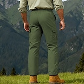 abordables Pantalons Cargo-Homme Pantalons Cargo Pantalons Multi-poches Taille élastique avec cordon de serrage Uni Portable Extérieur Quotidien Camping &amp; Randonnée Mode Classique Noir Vert Véronèse