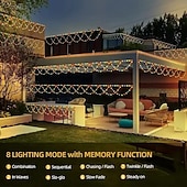 economico Strisce LED-Luci a stringa a LED solari per esterni, 4 m, 138 LED, impermeabili, alimentate tramite USB o batteria, per Natale, matrimonio, festa, giardino, balcone, recinzione, portico, cortile, decorazione luci