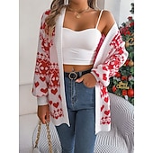 Naisten Neulos Neule Vapaa-aika Pehmeä Joulu poro lumihiutaleet Joustin Avoin etuosa Kudottu Pitkähihainen Tavalliset topit Neuloa ulko- Päivittäin Viikonloppu Valkoinen Rubiini Syksy Talvi halpa Jouluiset neuleet-Naisten Neulos Neule Vapaa-aika Pehmeä Joulu poro lumihiutaleet Joustin Avoin etuosa Kudottu Pitkähihainen Tavalliset topit Neuloa ulko- Päivittäin Viikonloppu Valkoinen Rubiini Syksy Talvi