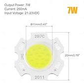 preiswerte LED-Kolbenlichter-5 Stück 10 Stück COB-LED-Lichtchipperlen, leuchtende Oberfläche 11 mm, 3/5/7/10 W, 260 mA, DIY-Energiesparlampe für Scheinwerfer, Flutlicht, Packung mit warmweißem/weißem/natürlichem Licht