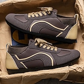 baratos Tênis Casuais-Tênis casual masculino amarelo e preto com design de malha respirável, calçado leve e antiderrapante para caminhadas ao ar livre, viagens e estilo cotidiano