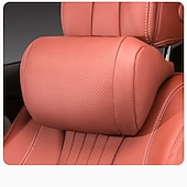 baratos Encostos de cabeça e Almofadas lombares-Almofada de encosto de cabeça de carro em couro sintético - suporte de pescoço ultramacio ergonômico com pressão zero, design respirável para todas as estações, adequado para a maioria dos veículos,