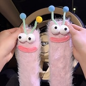 billiga Hemma kläder-Unika och roliga fula strumpor, fluffiga monsterstrumpor för kvinnor, mjuka plyschiga vinterstrumpor med aliendesign och 3D-ögon och leende, mysiga, pälsiga tofflor för hemmet eller present