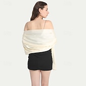 abordables Châles-châle pashmina métallique scintillant, écharpe pour soirée, robe de mariée, robe de soirée