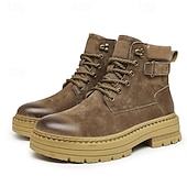 זול מגפי עבודה-מגפי הליכה בצבע חום בהיר לגברים - עמידים ונוחים, מושלמים להרפתקאות חוץ, טיולים רגליים ולבוש יומיומי