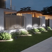 abordables Luces de paisaje-Luces solares para árboles, focos exteriores, apliques impermeables para exteriores, iluminación de patios y jardines, luces solares de atardecer, luces navideñas para el hogar, patio, garaje, césped