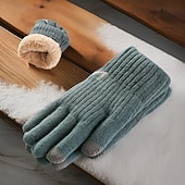 billige Skjerf og hansker til herrer-Herre 1 par Fingerspisser Vinterhansker Strikkede hansker Fingerløse hansker Mote Moderne Hansker Hold Varm Strikking Fleece عادي Høst Svart Navyblå Blå Grå