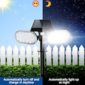 cheap Ground Lights-Solar Lights Outdoor PIR Motion 1 Pack, Solar Floodlight, Stay On or Motion Sensor Mode, Dusk to Dawn Security Light, Landscape Spotlights for Garage Fence Driveway Solar Powered