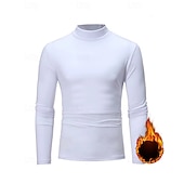ieftine Tricouri și topuri de alergare-Bărbați Mată Topuri pulover Top din fleece cu strat de bază Lenjerie Termică Toamna iarna Manșon Lung Îmbrăcăminte Atletică Cald Sală de fitness Drumeție Alergat A face exerciţii fizice Yoga Negru