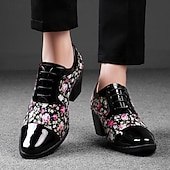 abordables Chaussures Déclaration-Chaussures à talons hauts noires à motif floral pour homme – Design élégant et tendance, parfaites pour les événements formels, les tenues tendance et les sorties en soirée