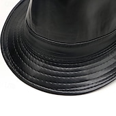 voordelige Herenhoeden-Voor heren Zonnehoed Feesthoed Zwart Bruin PU-nahka Modieus Casual Straat Dagelijks Effen Verstelbaar Ademend