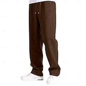 preiswerte Gerade Bein-Herren Jogginghose Jogginghose mit weitem Bein Hose Jogginghose mit offenem Saum Kordelzug Elastischer Bund Einfach Atmungsaktiv Volle Länge Lässig Täglich Sport im Freien Mode Basic Schwarz Rote
