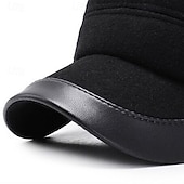preiswerte Baseballkappe für Herren-Herren Wintermützen Warme Wintermütze Winter-Baseball-Cap mit Ohrenklappen Winter-Baseballkappe Schwarz Grau Polyester Fleece Mode Moderne zeitgenössische Alltagskleidung Date Einfarbig Thermowarm
