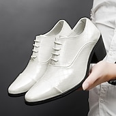abordables Zapatos Oxford-Zapatos de vestir para hombre de piel sintética roja con detalle de tachuelas: elegantes zapatos de fiesta de Navidad para hombre.