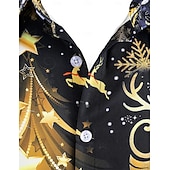 olcso Ingek-Karácsony Hosszú ujjak Gombos ing Karácsonyi fények Grafikus Újdonságok Vicces mert Férfi Felnőttek 3D nyomtatás mert Karácsony Farsang Újév Parti