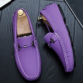 ieftine Loafers casual-Bărbați Mocasini &amp; Balerini Retro Mărime Plus Size Plimbare Casual Zilnic PU piele Comfortabil Cizme înalte Loafer Galben Roz Mov Deschis