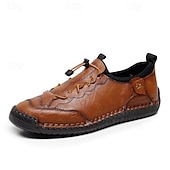 preiswerte Stiefeletten-Braune, handgefertigte Freizeitschuhe für Herren mit weicher Gummisohle und elastischem Kordelzug, bequeme Outdoor-Fahrschuhe für Reisen und den Alltag