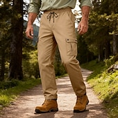 abordables Pantalons Cargo-Homme Pantalons Cargo Pantalons Multi-poches Taille élastique avec cordon de serrage Uni Portable Extérieur Quotidien Camping &amp; Randonnée Mode Classique Noir Vert Véronèse