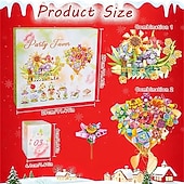 Недорогие Адвент-календарь-Адвент-календарь, цветочные букеты, строительные блоки для детей, 24-дневный рождественский подарочный календарь с 24 красочными цветочными букетами, сделанными из строительных блоков, рождественский