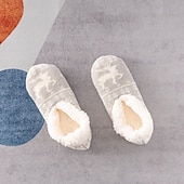 tanie Domowe kapcie-Damskie skarpetki podłogowe z wzorem gwiazdek, grube bawełniane pluszowe kapcie na zimę do domu lub do spania, ciepłe, wygodne, antypoślizgowe skarpetki do noszenia w domu