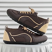 baratos Tênis Casuais-Tênis casual masculino amarelo e preto com design de malha respirável, calçado leve e antiderrapante para caminhadas ao ar livre, viagens e estilo cotidiano