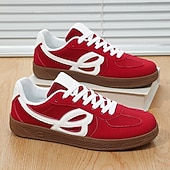 abordables Baskets-Homme Chaussures Décontractées Marche Occasionnel Daim Toile Confortable Antidérapant Respirant Mocassin Rouge Bleu Beige