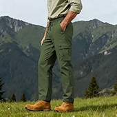 abordables Pantalons Cargo-Homme Pantalons Cargo Pantalons Multi-poches Taille élastique avec cordon de serrage Uni Portable Extérieur Quotidien Camping &amp; Randonnée Mode Classique Noir Vert Véronèse