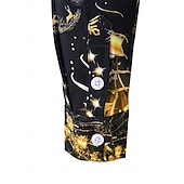 olcso Ingek-Karácsony Hosszú ujjak Gombos ing Karácsonyi fények Grafikus Újdonságok Vicces mert Férfi Felnőttek 3D nyomtatás mert Karácsony Farsang Újév Parti