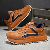 cheap Casual Sneakers-Men's Casual Tan Sport Sneakers – Trendy Athletic Design, Comfortable for Everyday Wear, Ideal for Casual Outings and Active Days