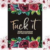 halpa Lahjat-Vuoden 2026 vittukalenteri väsyneille naisille, vuoden 2026 väsyneiden naisten kalenteri, vittu seinäkalenteri väsyneille, itse tehty riippukalenteri kotitoimistoon