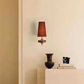 baratos Indoor Wall Lights-Wall Light corridor Japanese bedroom fabric lamp antique hotel bedside lamp