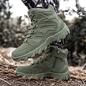 tanie Buty trekingowe-męskie buty trekkingowe w kolorze zieleni wojskowej z cholewką z oddychającej siateczki i wytrzymałą podeszwą, lekkie buty trekkingowe na kemping, wspinaczkę górską i podróże przygodowe