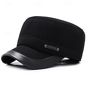 preiswerte Baseballkappe für Herren-Herren Wintermützen Warme Wintermütze Winter-Baseball-Cap mit Ohrenklappen Winter-Baseballkappe Schwarz Grau Polyester Fleece Mode Moderne zeitgenössische Alltagskleidung Date Einfarbig Thermowarm