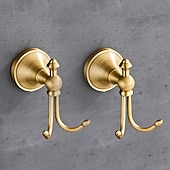 baratos Ganchos para Roupão-ganchos de toalha para banheiros, suporte de toalha de latão antigo montado na parede, gancho de roupão de alta resistência para cozinha, quarto, hotel, piscina, casaco